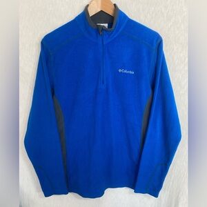 Columbia Men’s Pullover 1/4 Zip Fleece Sweatshirt Blue/Grey Size M